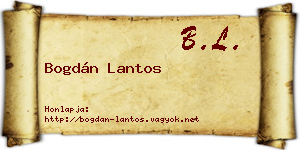 Bogdán Lantos névjegykártya